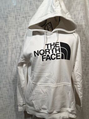 The North Face White Hoodie with Black Logo